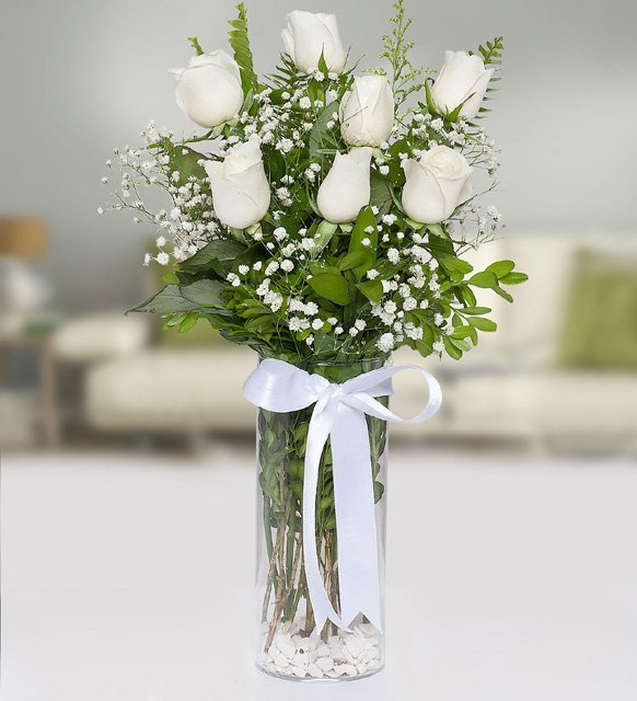 sancaktepe çiçekçi-beyazgül buketi